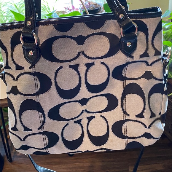 Coach Vintage Black and Gray Signature Tote Bag EXCELLENT CONDITION - Picture 6 of 9